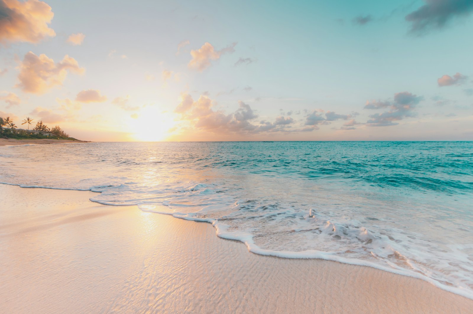 Dansk strand ved solnedgang